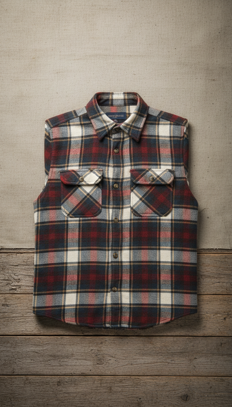 Plaid flannel shirt heavyweight cotton